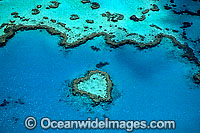 Aerial view of Heart Reef. Central Great Barrier Reef, Queensland, Australia
