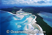 Aerial view of sand shoals at entrance to Hill Inlet, Whitsunday Island Whitsunday Islands, Australia