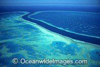 Aerial view of channel between Hook and Hardy Reef. Great Barrier Reef, Queensland, Australia