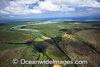 Aerial view of Jardine River and wilderness area. Cape York Peninsular, Queensland, Australia