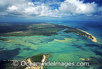 Aerial view of Jardine River entrance and wilderness area. Cape York Peninsular, Queensland, Australia