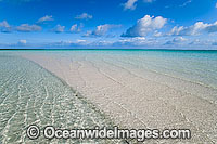 Tidal ripples breaking over a tropical beach sand bar. Cocos (Keeling) Islands, Indian Ocean, Australia