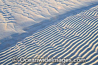 Patterns formed in sand by receding tidal waters. Cocos (Keeling) Islands, Indian Ocean, Australia
