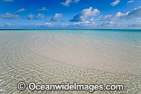 Tidal ripples breaking over a tropical beach sand bar. Cocos (Keeling) Islands, Indian Ocean, Australia