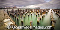 Historic Prince's Pier. Built in 1915 by the Melbourne harbour Trust and named New Railway Pier, renamed Prince's Pier after the Prince of Wales visited Melbourne 1920. 1969 was a major arrival point for new migrants. Port Phillip Bay, Vic, Australia.