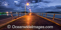 Coffs Harbour Historic Jetty and boat harbour, photographed during twilight hour. Coffs Harbour, New South Wales, Australia.