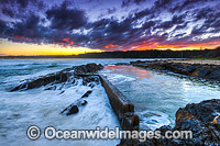 Sawtell Rock Pool during sunset. Sawtell, near Coffs Harbour, New South Wales, Australia.