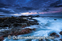 Coastal Seascape at dusk. Sawtell, near Coffs Harbour, New South Wales, Australia.
