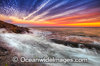 Coastal Seascape showing fishermen at Sawtell Beach, situated near Coffs Harbour, New South Wales, Australia.