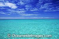 Ocean seascape - island lagoon and sky. Great Barrier Reef, Queensland, Australia
