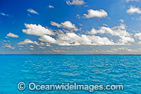 Tropical setting, comprising of lagoon and sky. Cocos (Keeling) Islands, Indian Ocean, Australia