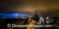 Surfers Paradise hit by a severe storm with lightening, Gold Coast, Queensland, Australia.