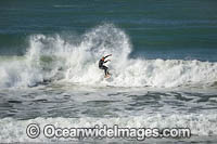 Surfer riding a wave. Sawtell Beach, New South wales, Australia.