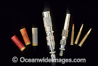 Twelve-gauge shotgun and .303 calibre powerhead and ammunition used in conjuntion with spear to kill Sharks. Australia