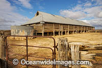 Mungo Woolshed, built in 1869, is an ingenious drop-log cypress pine construction from the historic Gol Gol pastoral station, now in Mungo National Park, near Mildura, New South Wales, Australia.