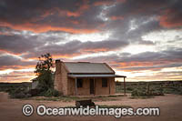 Historic Miners Cottage during sunset hour in the outback town of Silverton, near Broken Hill, New South Wales, Australia