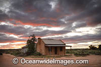Historic Miners Cottage during sunset hour in the outback town of Silverton, near Broken Hill, New South Wales, Australia