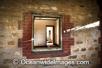 Window into an abandoned old homestead in outback South Australia, near Terowie, Australia