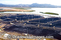 Barney Point Coal Export Terminal, Gladstone, Queensland, Australia. The Port of Gladstone is one of the world's top five coal export ports, handling in excess of 50 million tonnes of coal per annum.