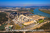 Gladstone Power Station. This is Queensland's largest power station, which has six coal powered steam turbines generating a maximum of 1,680 MW of electricity. Galdstone, Queensland, Australia.
