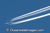 Commercial passenger jet cruising at 30,000 plus feet in crystal clear cold air, over outback New South Wales, Australia