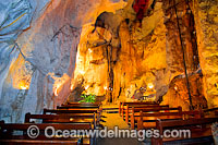 Capricorn Caves, showing a large limestone cavern known as Cathedral Cave, a popular venue for weddings and underground opera. Situated near Rockhampton, Queensland, Australia
