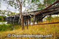 Historic Chinamans Bridge, over the Goulburn River. Nagambie, Victoria, Australia.