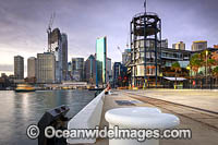 Sydney Cove Overseas Passenger Terminal with city in background. Sydney, New South Wales, Australia.