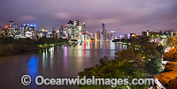 Brisbane City during evening twilight hours. Brisbane, Queensland, Australia.