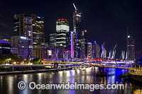 Brisbane City and River during the night. Brisbane, Queensland, Australia.
