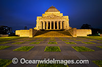 The Shrine of Remembrance, located in Kings Domain on St Kilda Road, Melbourne, Australia. This Historical building was built as a memorial to the men and women of Victoria who served in World War I.