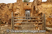 Historic ruins of the old Silverton Hotel, built in 1884, situated in Silverton in outback New South Wales, Australia.