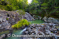 Woolgoolga Creek Rockpools, situated in Sherwood Nature Reserve, Mid North Coast near Woolgoolga, New South Wales, Australia.