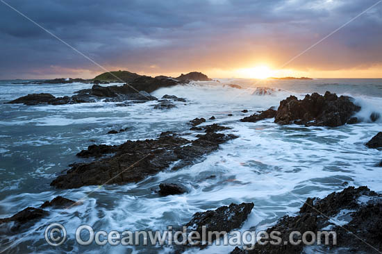 Early morning Coastal Seascape, just prior to sunrise. Beach. New South Wales, Australia. Photo - Gary Bell