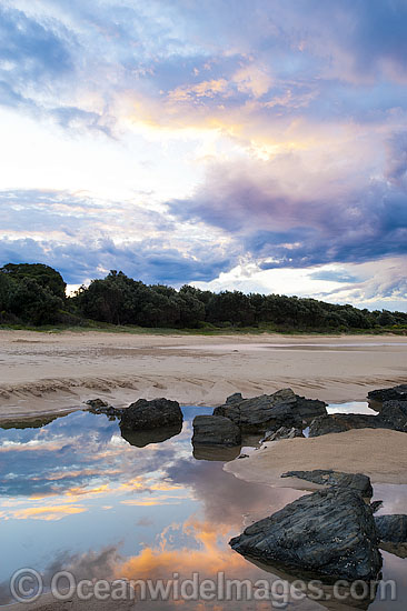 Sawtell Beach at sunset photo