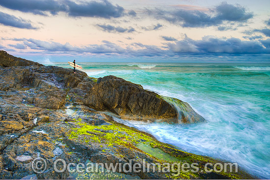 Surfer at Sawtell Headland photo