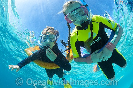 Children Snorkeling Great Barrier Reef photo