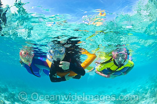 Children Snorkeling at Heron Island photo