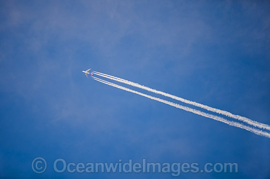 Jet stream in sky photo
