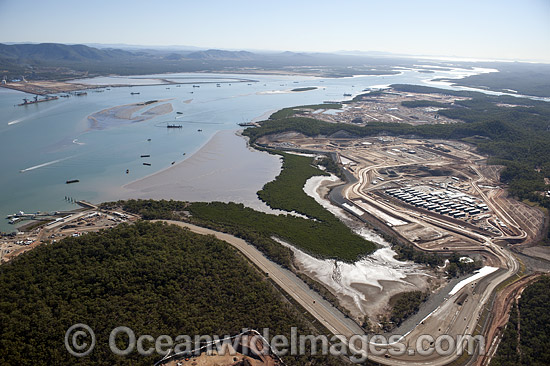 Liquid Natural Gas plant at construction stage, June, 2012. Curtis Island, Gladstone, Queensland, Australia. Photo - Gary Bell