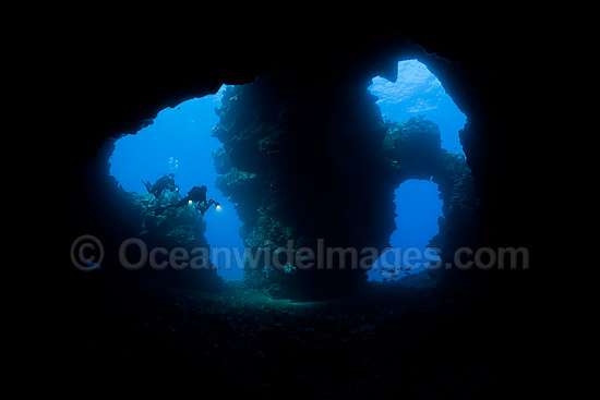 Diver in Cathedral caves photo