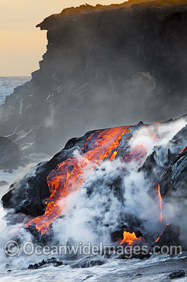 Pahoehoe lava Kilauea Volcano photo
