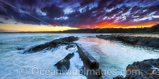 Sawtell Rock Pool during sunset. Sawtell, near Coffs Harbour, New South Wales, Australia. Photo - Gary Bell