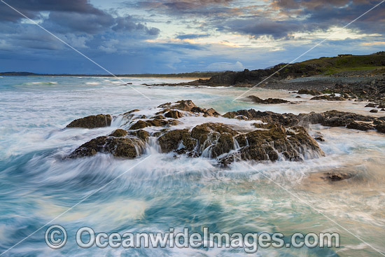 Coffs Harbour Beach at sunset photo