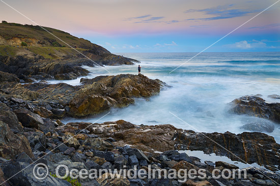 Coffs Harbour Beach at sunset photo