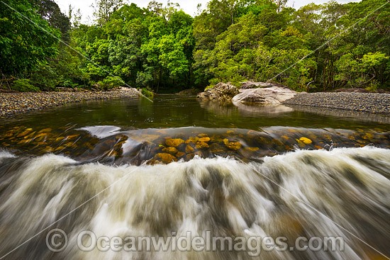 Rocky water rapids in the Never Never River, situated in the Promised Land, near Bellingen, New South Wales, Australia. Photo - Gary Bell