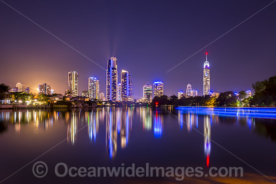 Surfers Paradise during evening twilight hours. Gold Coast, Queensland, Australia. Photo - Gary Bell Surfers Paradise during evening twilight hours. Gold Coast, Queensland, Australia. Photo - Gary Bell