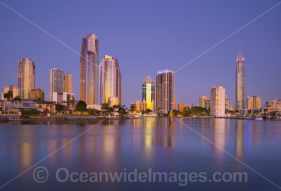 Surfers Paradise at twilight photo