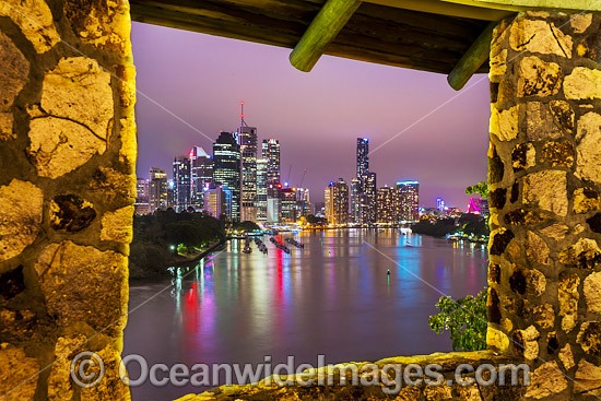 Brisbane City during evening twilight hours. Brisbane, Queensland, Australia. Photo - Gary Bell