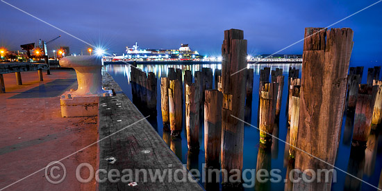 Evening picture of the MS Spirit of Tasmania, docked at Station Pier, with the Historic Prince's Pier in the foreground. Port Phillip Bay, Victoria, Australia. Photo - Gary Bell Evening picture of the MS Spirit of Tasmania, docked at Station Pier, with the Historic Prince's Pier in the foreground. Port Phillip Bay, Victoria, Australia. Photo - Gary Bell